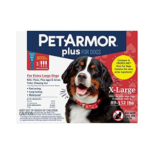 Petarmor Plus Flea and Tick for Dogs - 89 - 132 Lbs - 3 Count