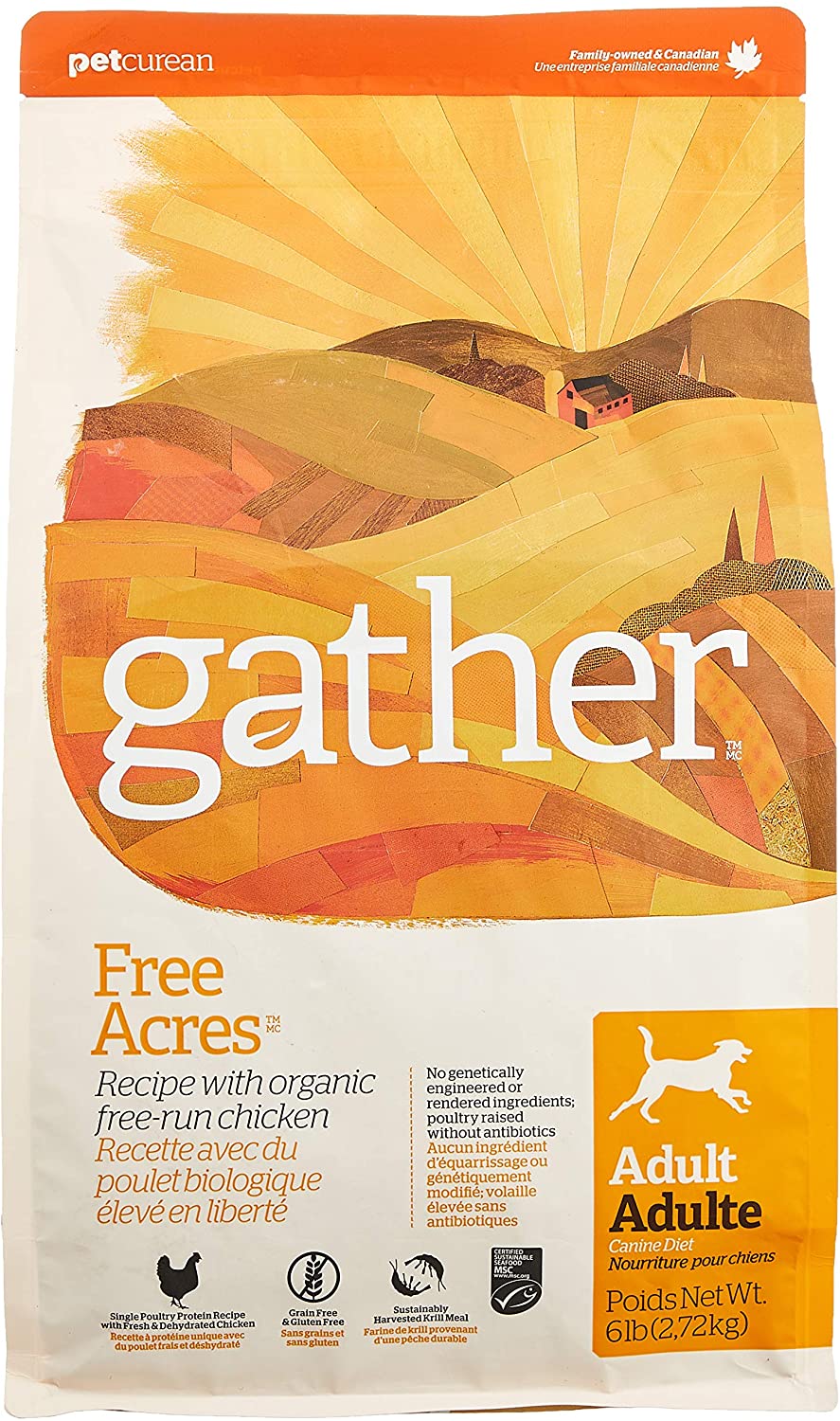 Petcurean Gather Free Acres Chicken Dry Dog Food - 6 lb Bag  