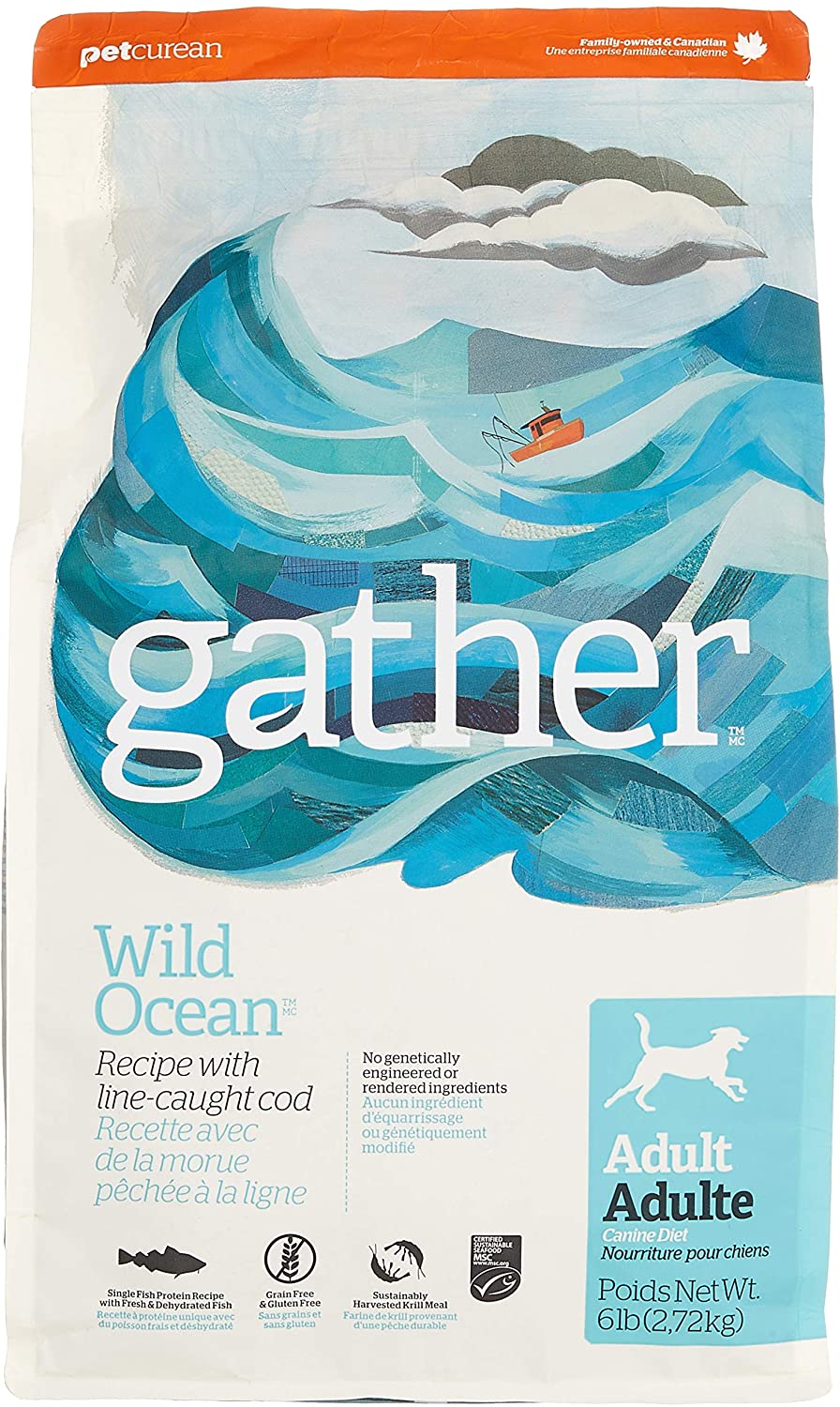 Petcurean Gather Wild Ocean Fish Dry Dog Food - 6 lb Bag  