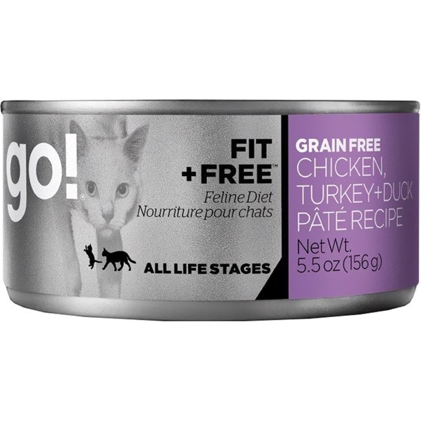Petcurean GO! Carnivore Grain-Free Chicken, Turkey & Duck Pate' Wet Cat Food - 6.4 oz - Case of 24