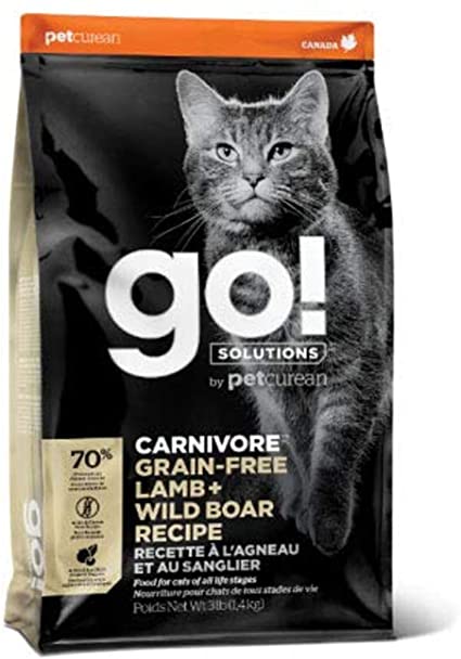 Petcurean GO! Carnivore Grain-Free Lamb & Wild Boar Cat Dry Cat Food - 3 lb Bag  