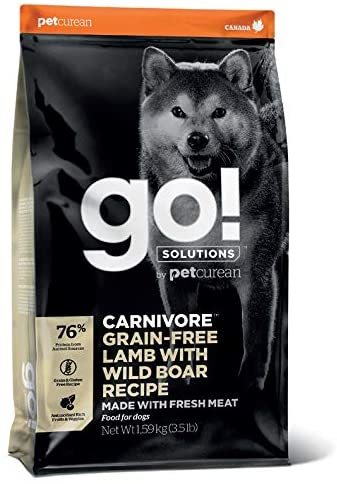Petcurean GO! Carnivore Grain-Free Lamb & Wild Boar Dry Dog Food - 22 lb Bag  