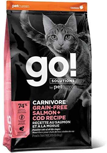 Petcurean GO! Carnivore Grain-Free Salmon & Cod Cat Dry Cat Food - 16 lb Bag  