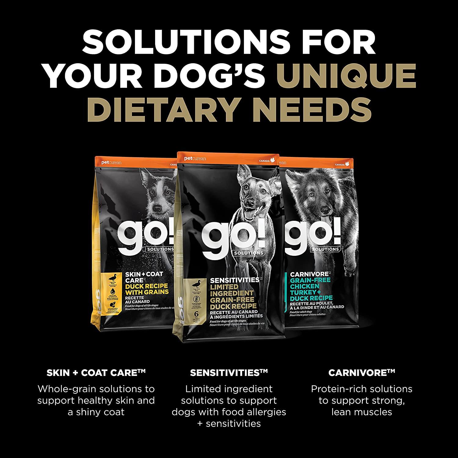 Petcurean GO! Sensitivities LID Grain-Free Duck Recipe Dry Dog Food - 12 lb Bag  