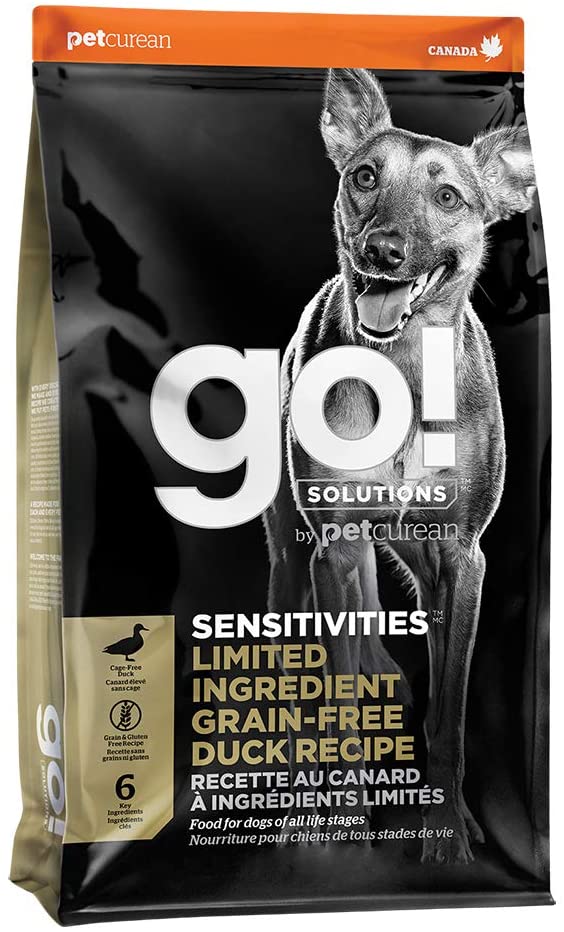Petcurean GO! Sensitivities LID Grain-Free Duck Recipe Dry Dog Food - 22 lb Bag