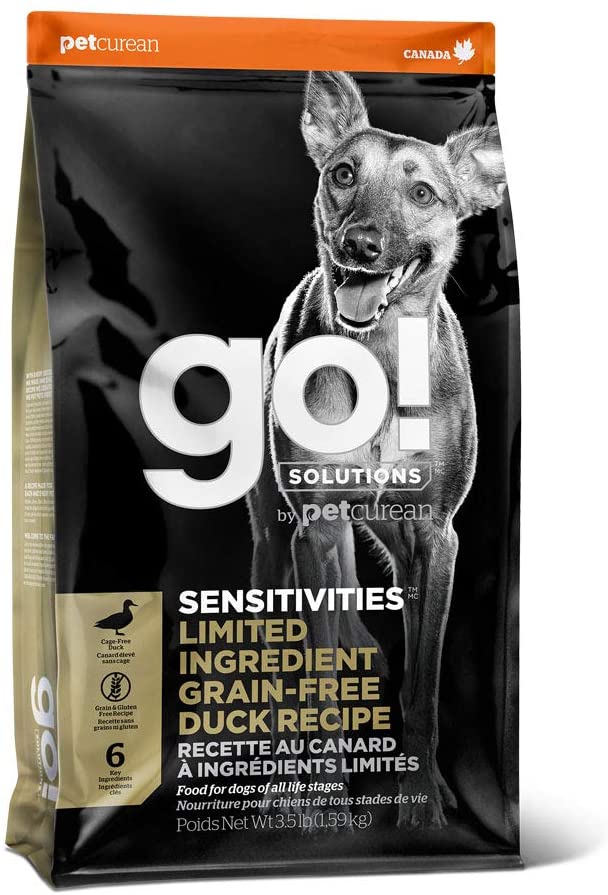 Petcurean GO! Sensitivities LID Grain-Free Duck Recipe Dry Dog Food - 3.5 lb Bag