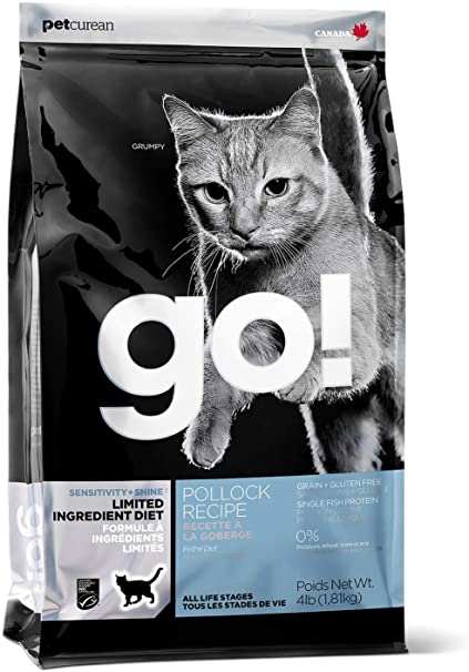 Petcurean GO! Sensitivities LID Grain-Free Pollock Recipe Dry Cat Food - 16 lb Bag  