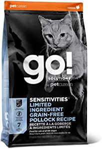 Petcurean GO! Sensitivities LID Grain-Free Pollock Recipe Dry Cat Food - 8 lb Bag  