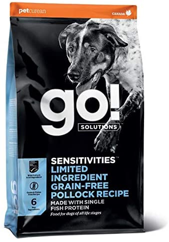 Petcurean GO! Sensitivities LID Grain-Free Pollock Recipe Dry Dog Food - 22 lb Bag