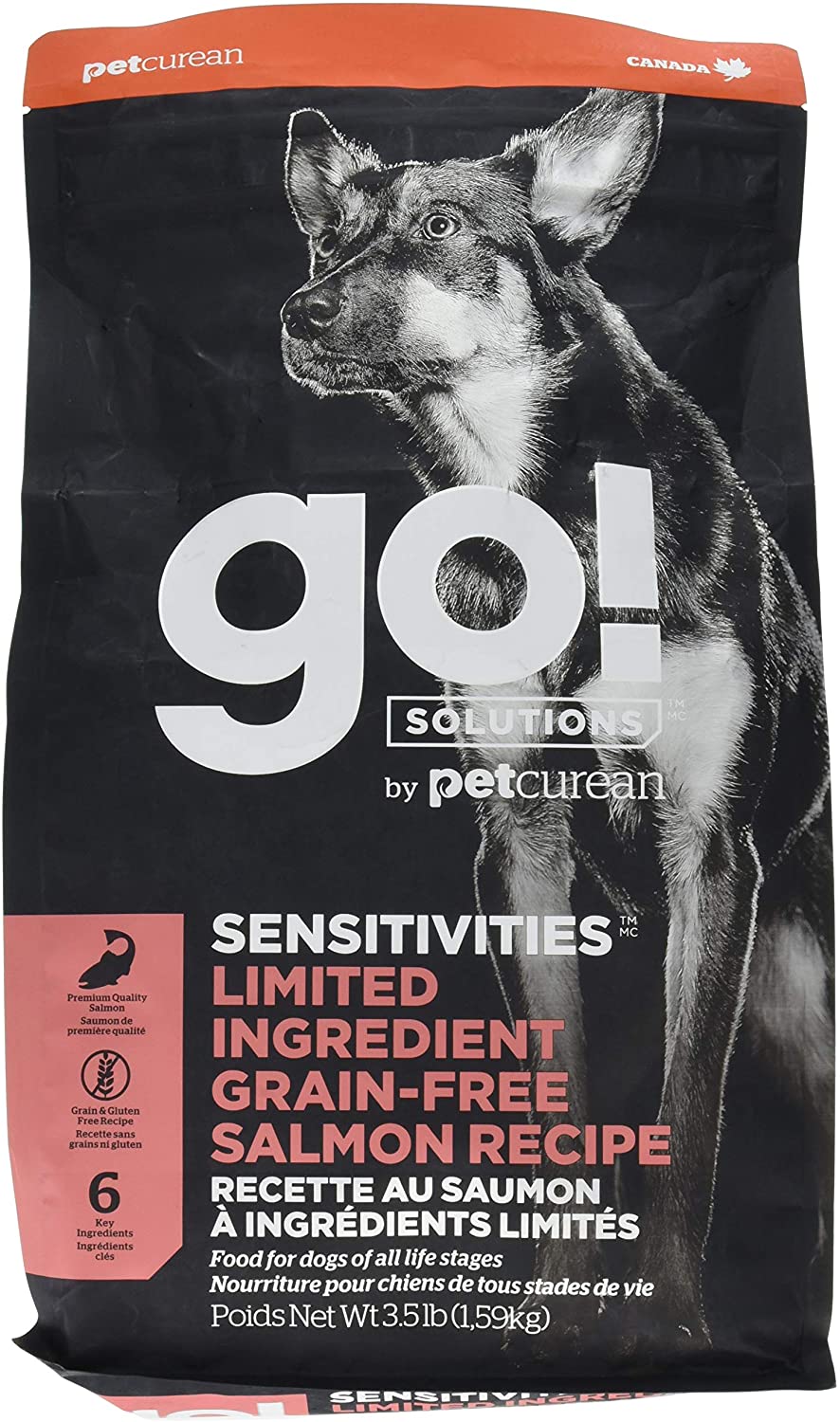 Petcurean GO! Sensitivities LID Grain-Free Salmon Recipe (6 per bale) Dry Dog Food - 3.5 lb Bag