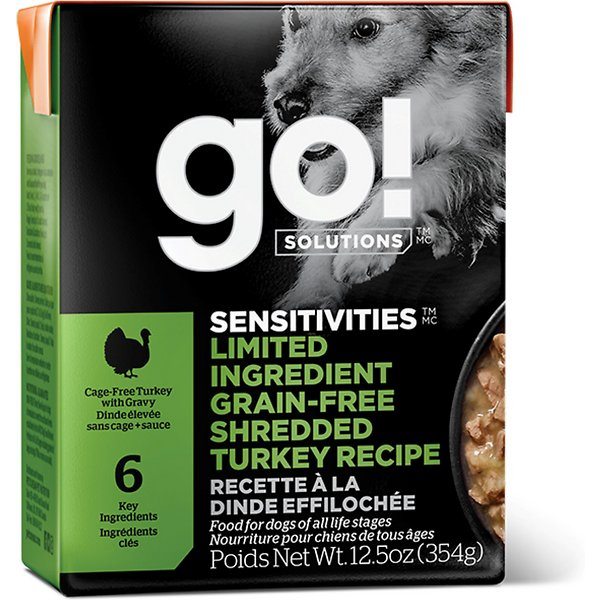 Petcurean GO! Sensitivities LID Grain Free Shredded Turkey Wet Dog Food - 12.5 oz - Cas...