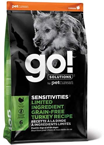 Petcurean GO! Sensitivities LID Grain-Free Turkey Recipe Dry Dog Food - 12 lb Bag