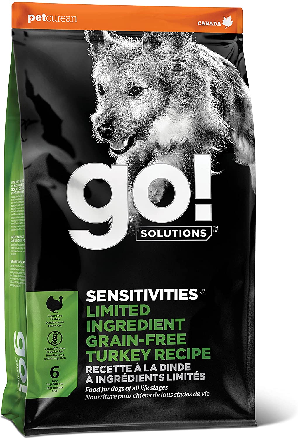 Petcurean GO! Sensitivities LID Turkey Recipe Dry Dog Food - 22 lb Bag  