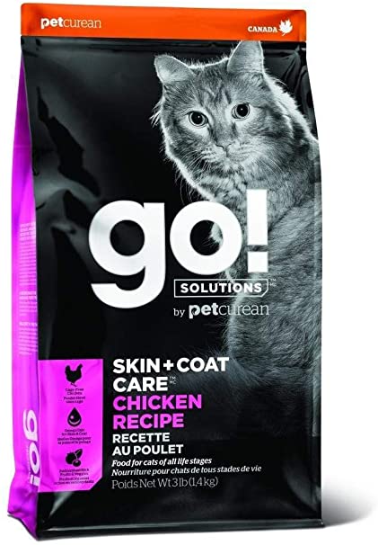 Petcurean GO! Skin & Coat Cat Chicken Recipe Dry Cat Food - 8 lb Bag  