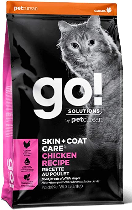 Petcurean GO! Skin & Coat Cat Chicken Recipe (6 per bale) Dry Cat Food - 3 lb Bag