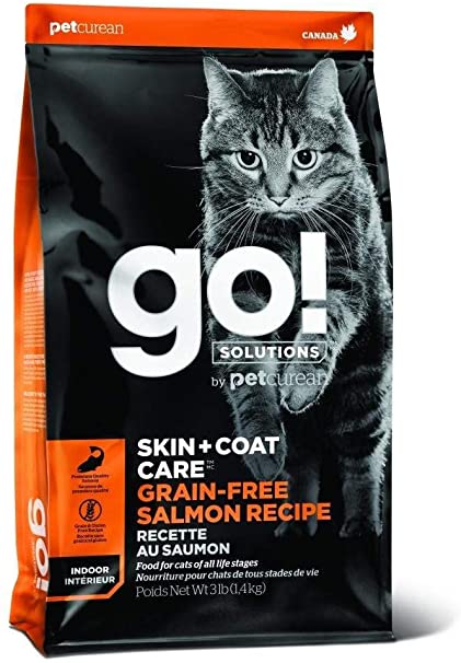 Petcurean GO! Skin & Coat Cat Grain Free Salmon Recipe Dry Cat Food - 8 lb Bag