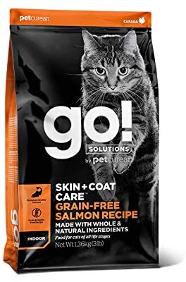 Petcurean GO! Skin & Coat Cat Grain Free Salmon Recipe (6 per bale) Dry Cat Food - 3 lb Bag  