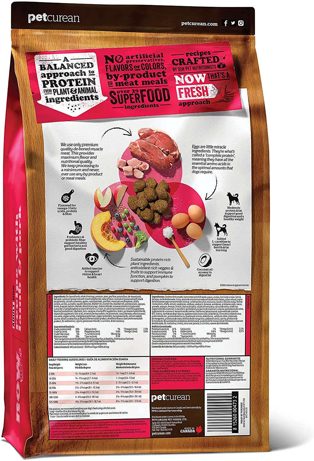 Petcurean NOW FRESH Grain-Free Red Meat Adult Recipe (6 per bale) Dry Dog Food - 3.5 lb Bag  