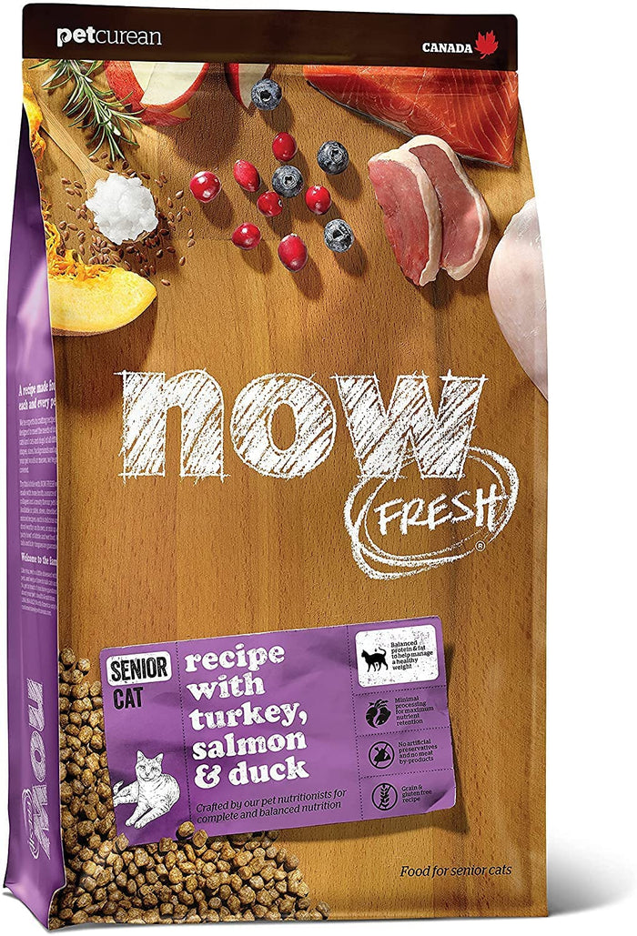 Petcurean NOW FRESH Grain-Free Senior Cat Recipe Dry Cat Food - 8 lb Bag