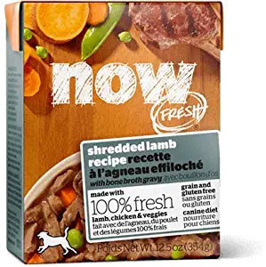 Petcurean NOW FRESH Grain-Free Shredded Lamb Wet Dog Food - 12.5 oz - Case of 12