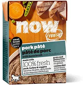 Petcurean NOW FRESH Grain-Free Small Breed Pork Pate' Wet Dog Food - 6.4 oz - Case of 24  