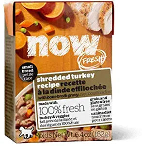Petcurean NOW FRESH Grain-Free Small Breed Shredded Turkey Wet Dog Food - 6.4 oz - Case...