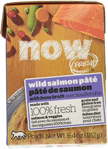 Petcurean NOW FRESH Grain-Free Wild Salmon Pate' Wet Cat Food - 6.4 oz - Case of 24  