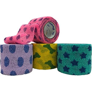 Petflex Cohesive Bandage Pet Pack - Assorted - 2 In - 6 Pack - 36 Pack