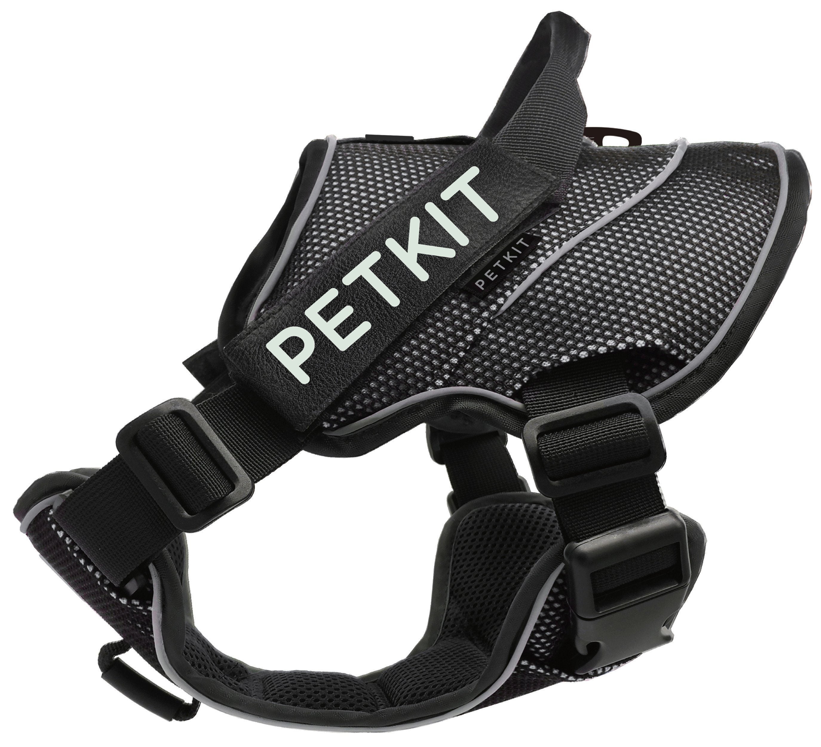 PETKIT ® 'AIR' Quad-Connecting Cushioned Chest Compression and Reflective Breathable Premium Safety Mesh Pet Dog Harness Large Grey