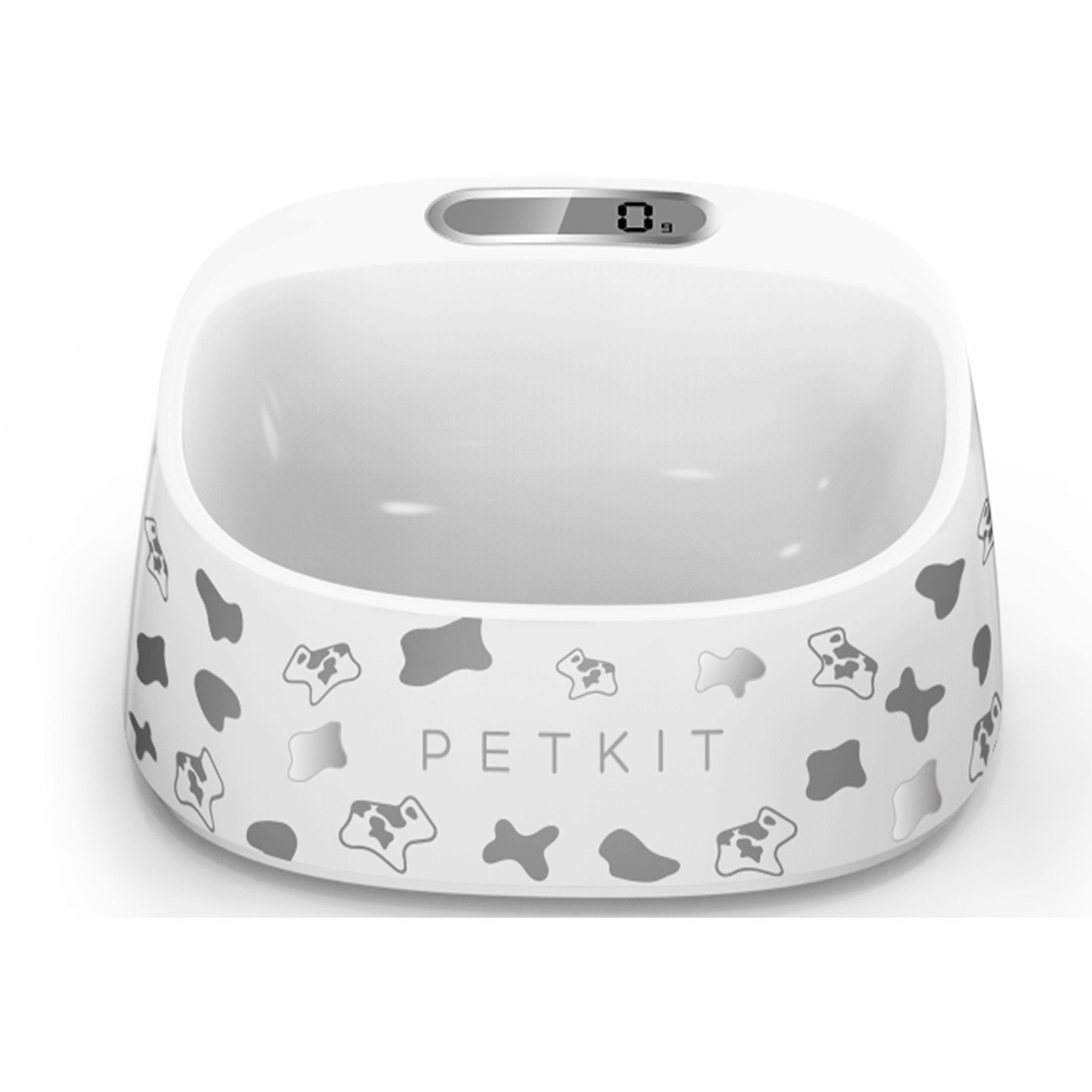 PETKIT ® 'FRESH' Anti-Bacterial Waterproof Smart Food Weight Calculating Digital Scale Pet Cat Dog Bowl Feeder w/ Inlcuded Batteries Black / White Pattern 