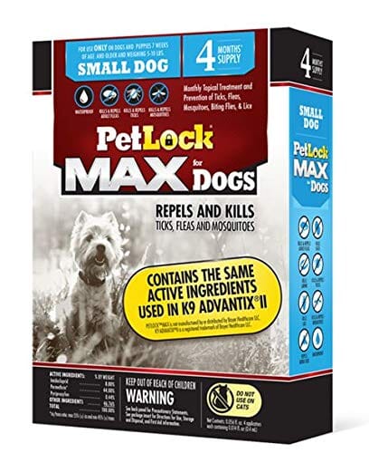 Petlock Max Flea & Tick Control for Dogs - 5 - 10 Lbs - 4 Pack  