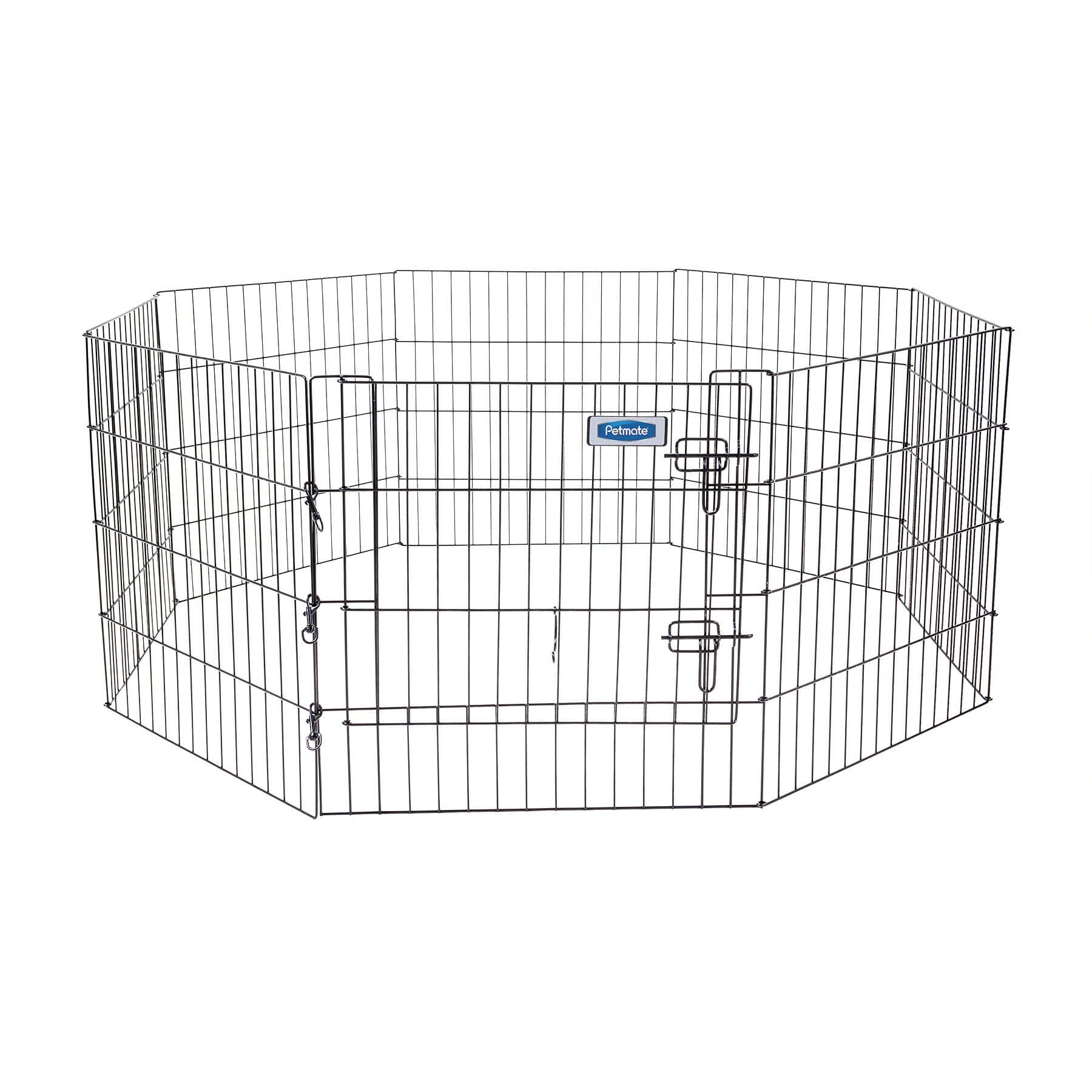 Petmate Exercise Pen with Door - Black - 24 in  