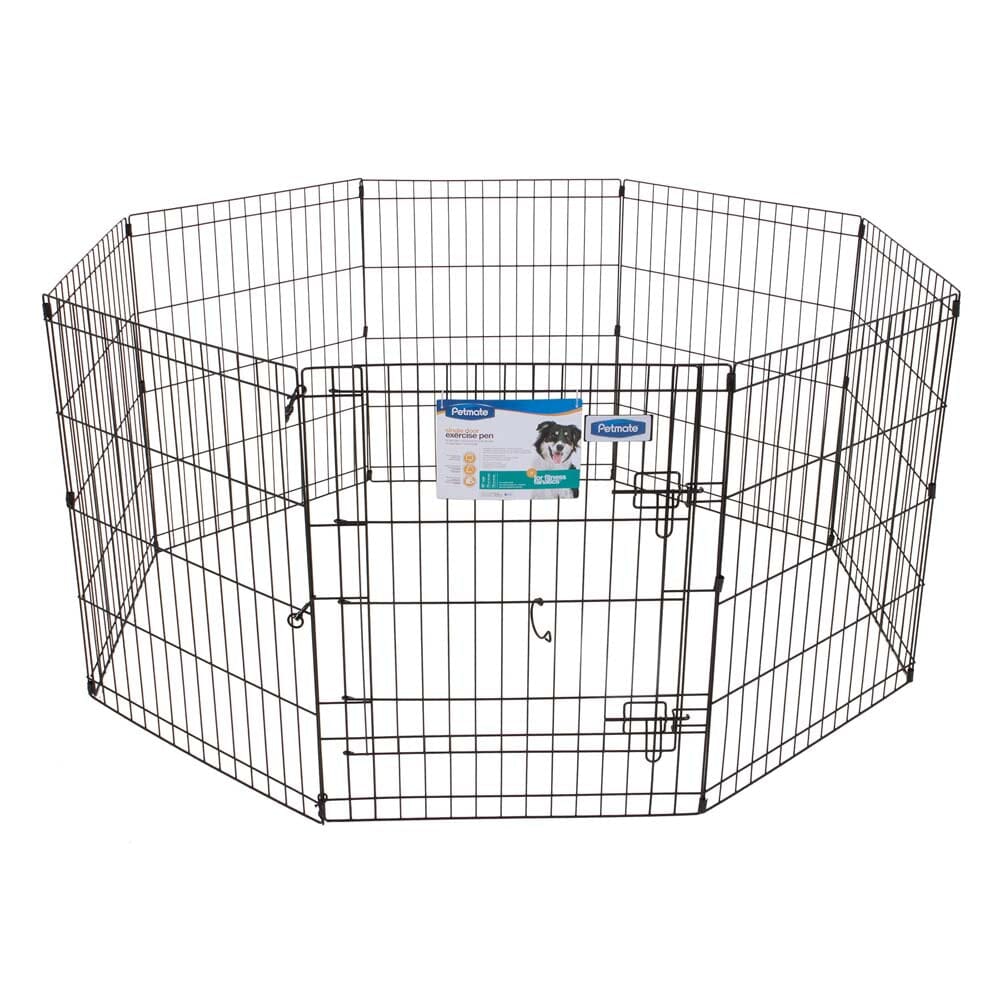 Petmate Exercise Pen with Door - Black - 30 in  