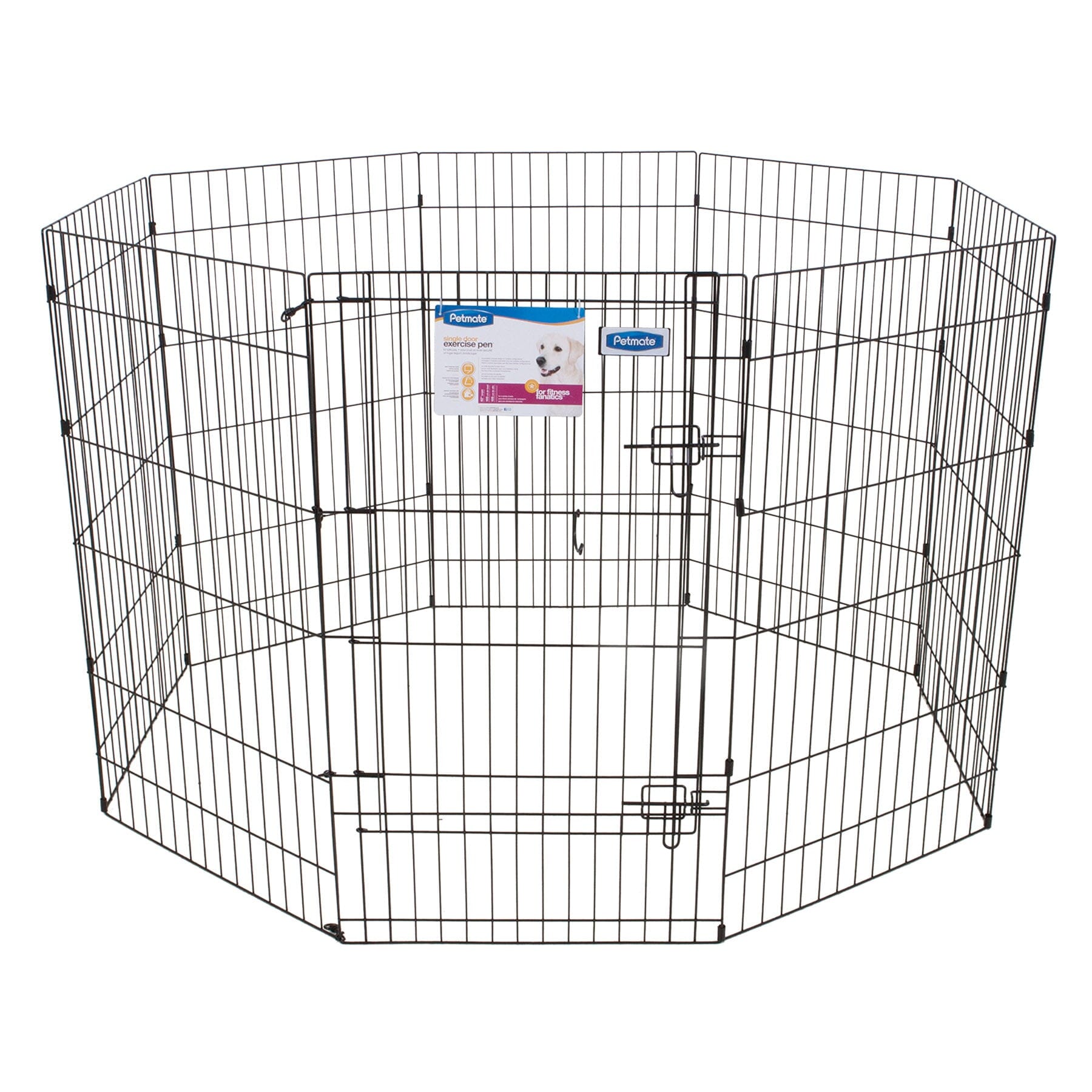 Petmate Exercise Pen with Door - Black - 42 in  