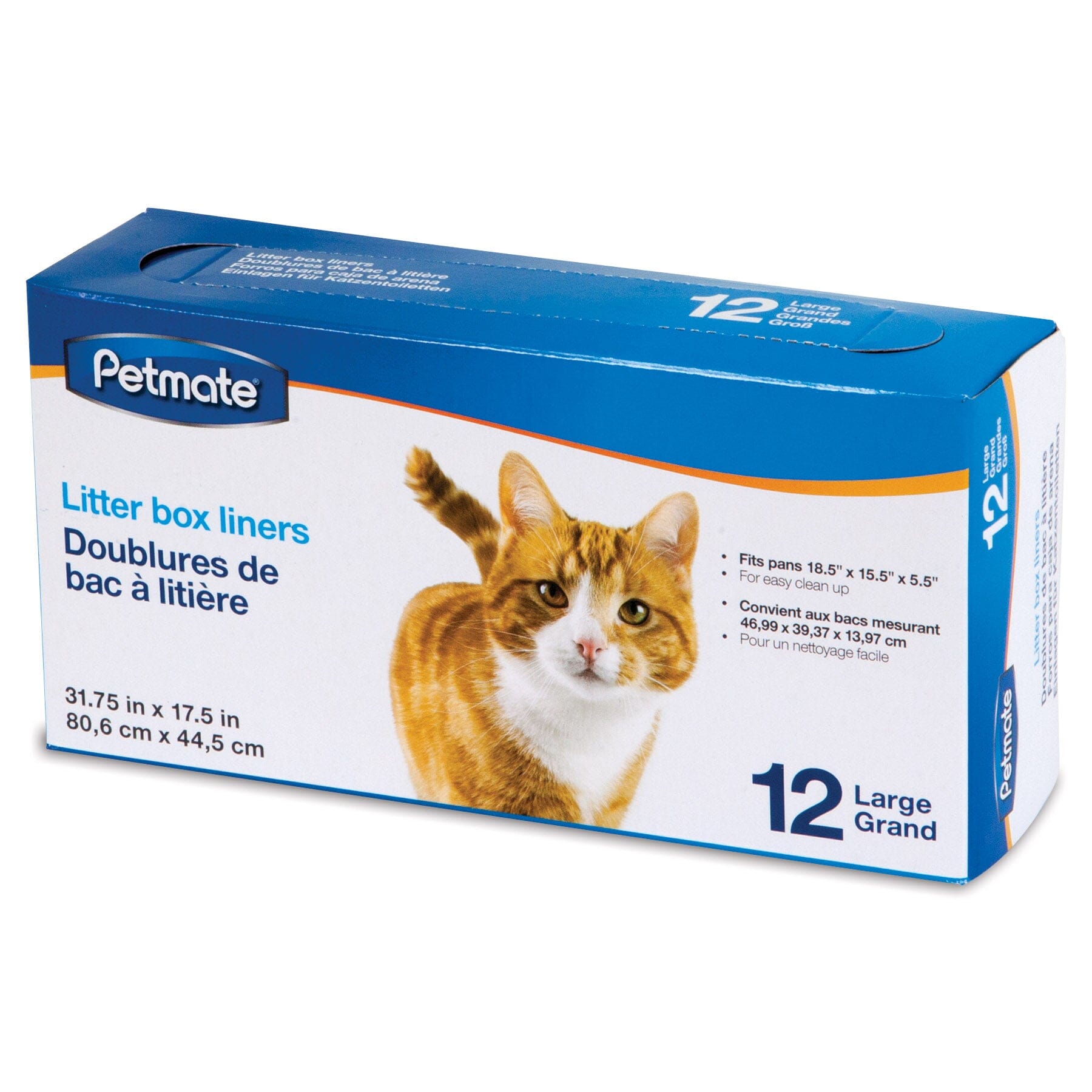 Petmate Litter Pan Liners Clear - 12 Count - Large  