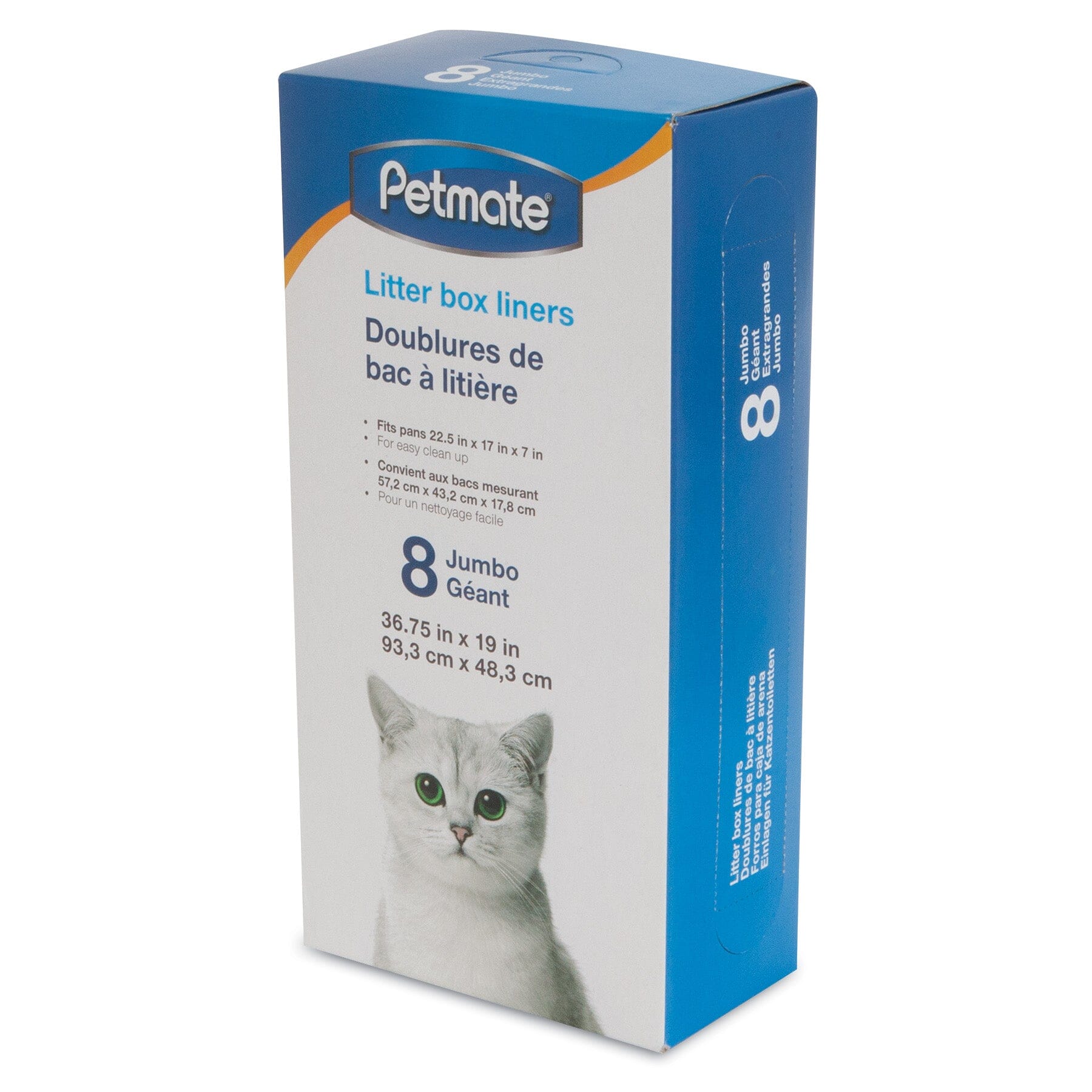 Petmate Litter Pan Liners Clear - 8 Count - Jumbo  