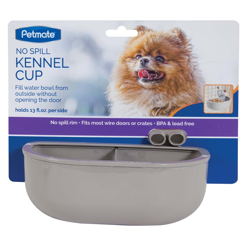 Petmate No Spill Kennel Cup Double Grey - One Size  