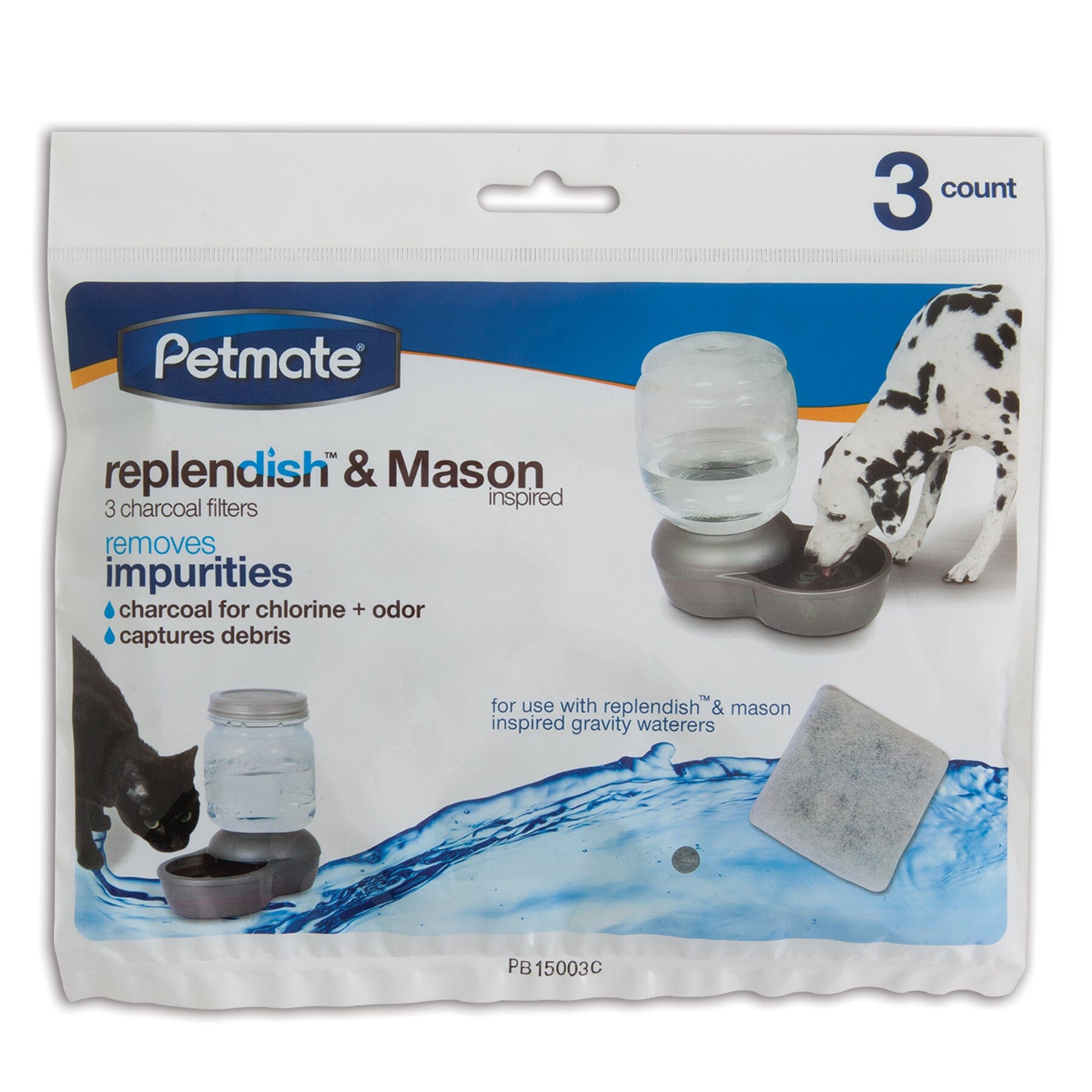 Petmate Replendish Charcoal Filter Tray Grey - 3 Pack  