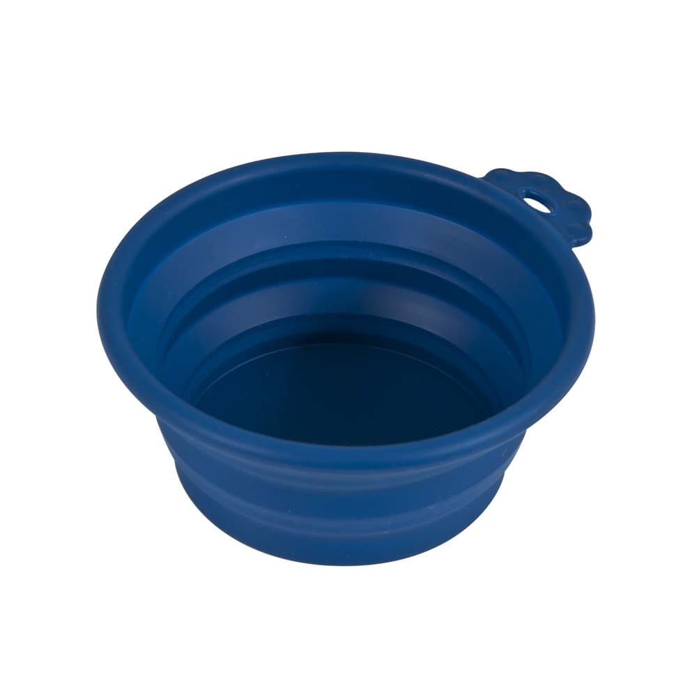 Petmate Silicone Round Travel Pet Bowl Navy Blue - Small  