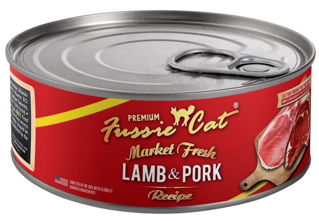 Pets Global Fussie Cat Lamb & Pork Market Fresh Canned Cat Food - 5.5 Oz - Case of 24  