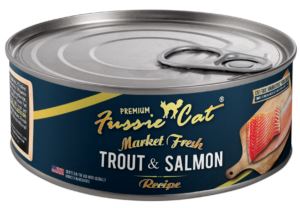 Pets Global Fussie Cat Trout & Salmon Market Fresh Canned Cat Food - 5.5 Oz - Case of 24