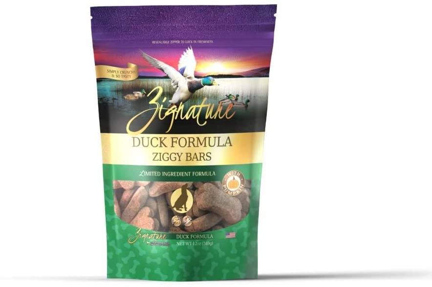 Pets Global Grain-Free Ziggy Bars Zignature Duck Formula Biscuit Dog Treats - 12 oz Bag  
