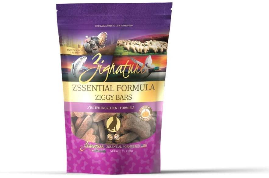 Pets Global Grain-Free Ziggy Bars Zignature Zssential Formula Biscuit Dog Treats - 12 oz Bag  