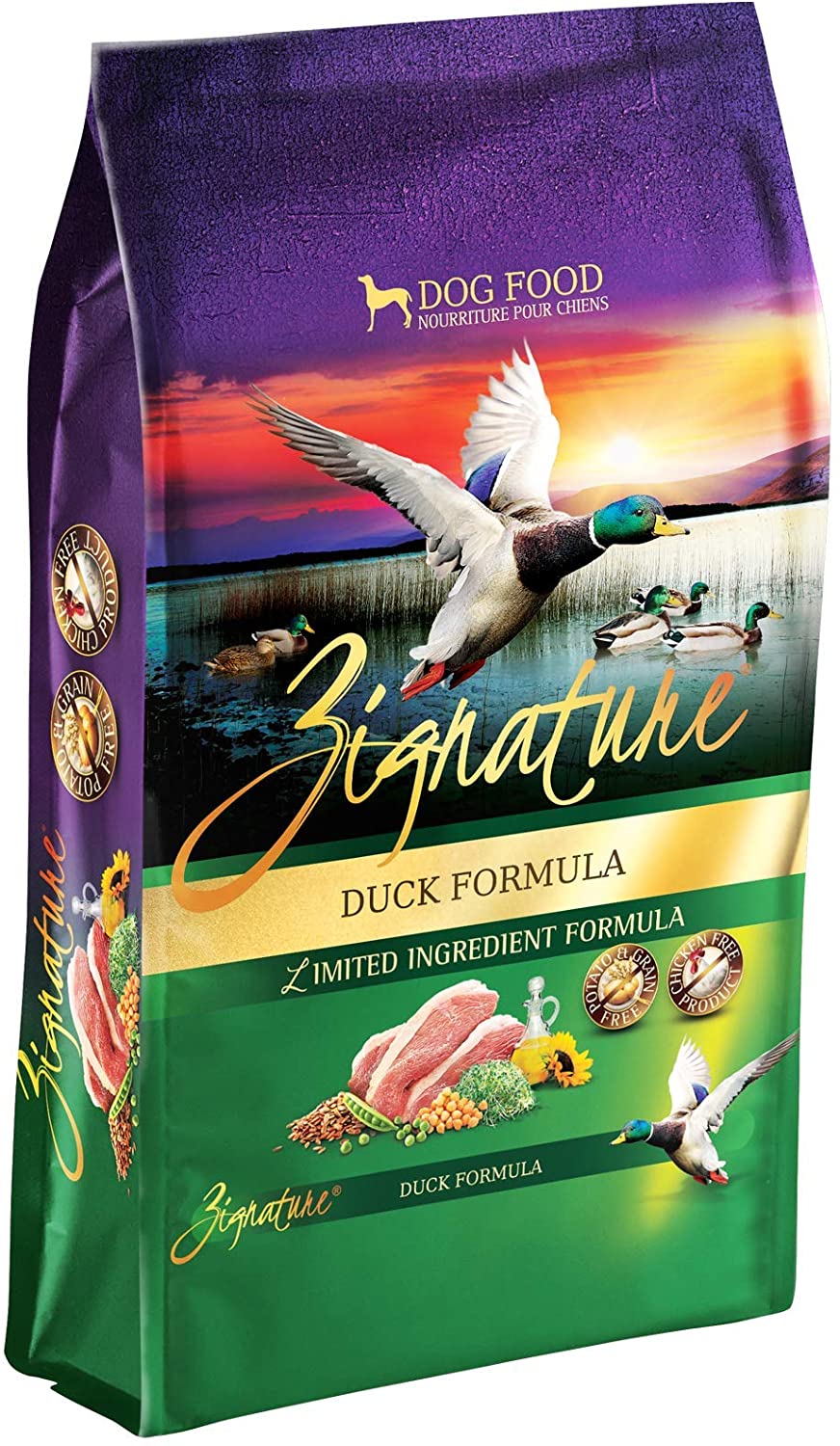 Pets Global Zignature Duck Formula Dry Dog Food - 4 lb Bag  