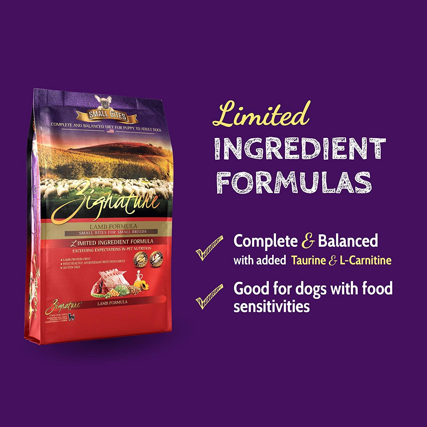 Pets Global Zignature Lamb Formula Small Bites Dry Dog Food - 13.5 lb Bag  