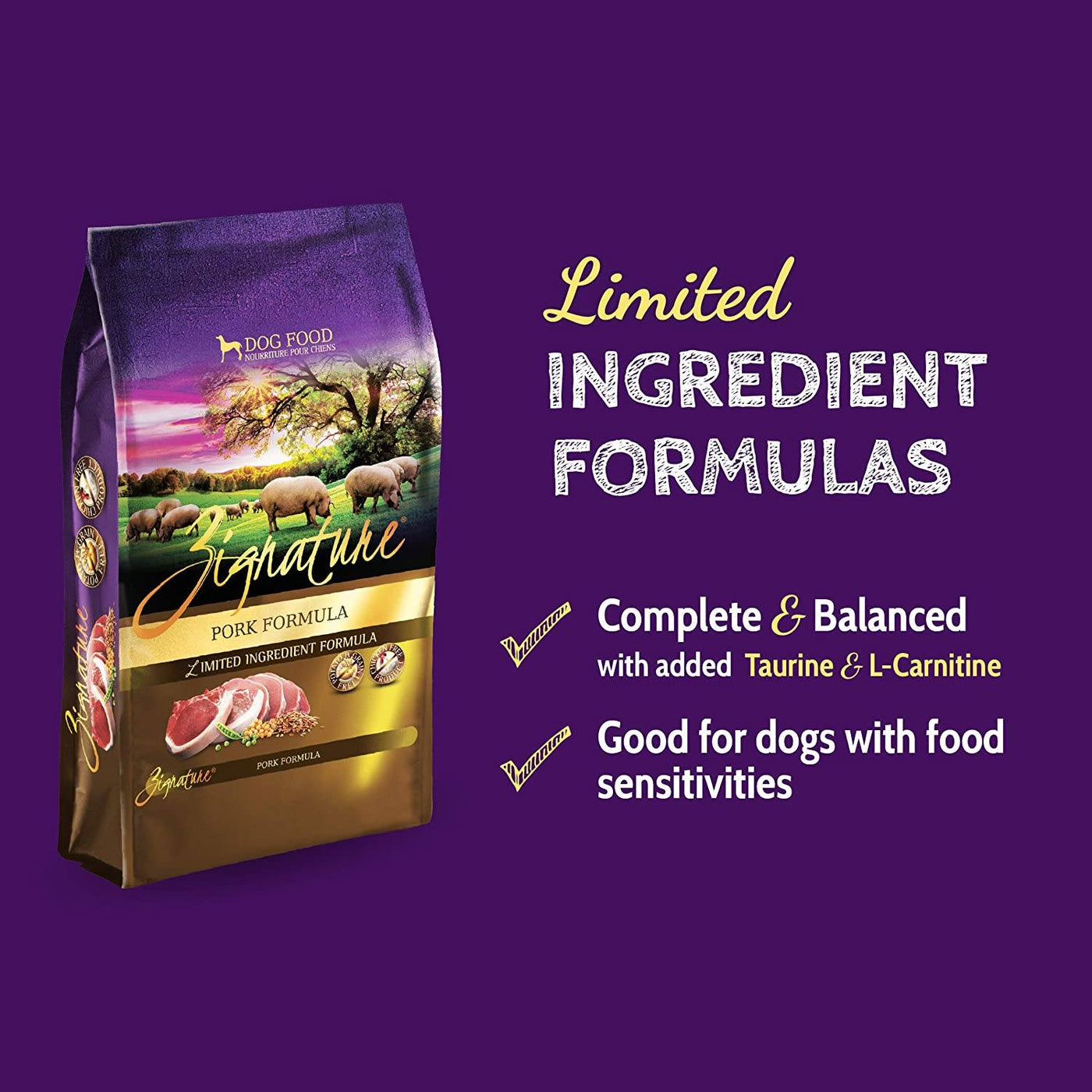 Pets Global Zignature Pork Formula Dry Dog Food 4 lb Bag Pet Life