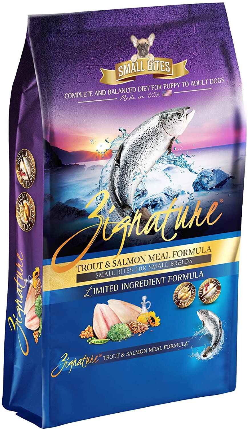 Pets Global Zignature Trout & Salmon Meal Formula Small Bites Dry Dog Food - 13.5 lb Bag  