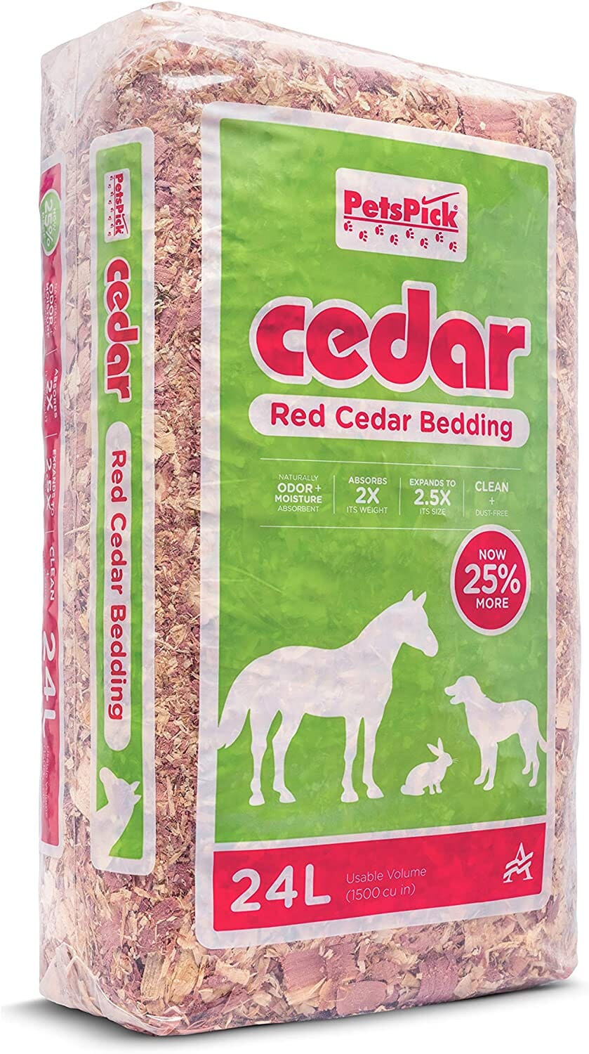 Pet's Pick Kiln Dried Red Cedar Bedding - Red Cedar - 24 L  