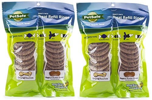 Petsafe Busy Buddy Natural Rawhide Rings Natural Dog Chews - Peanut Butter - Large - 24...