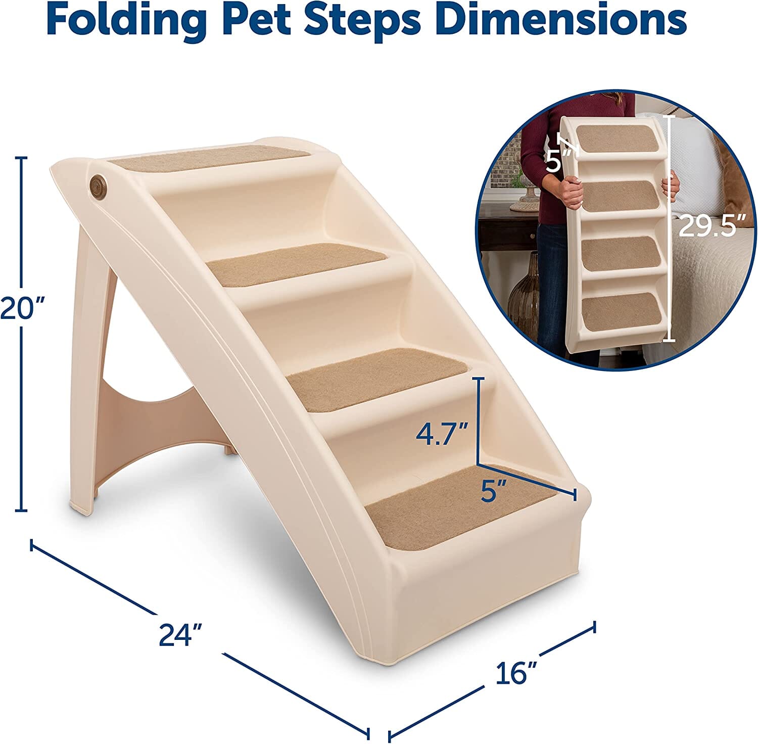 Petsafe Cozyup Folding Pet Steps - Tan - Extra Large  